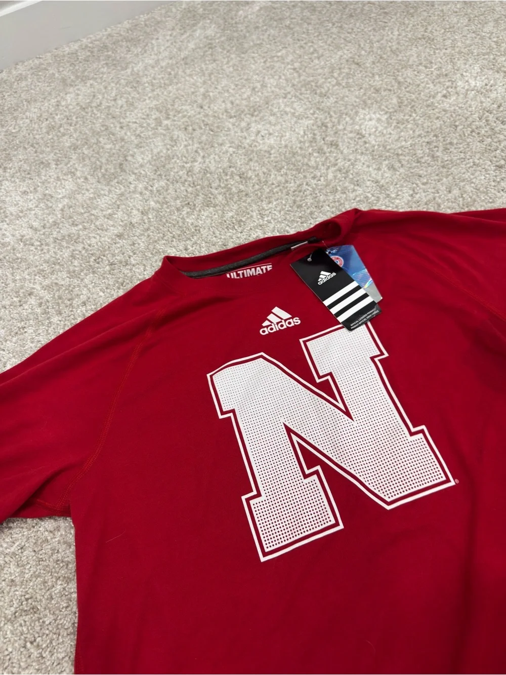 NWT adidas Unisex Red Nebraska Cornhuskers 'N' Performance Tee